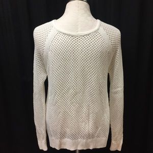 New Michael Kors Open Knit White Sweater